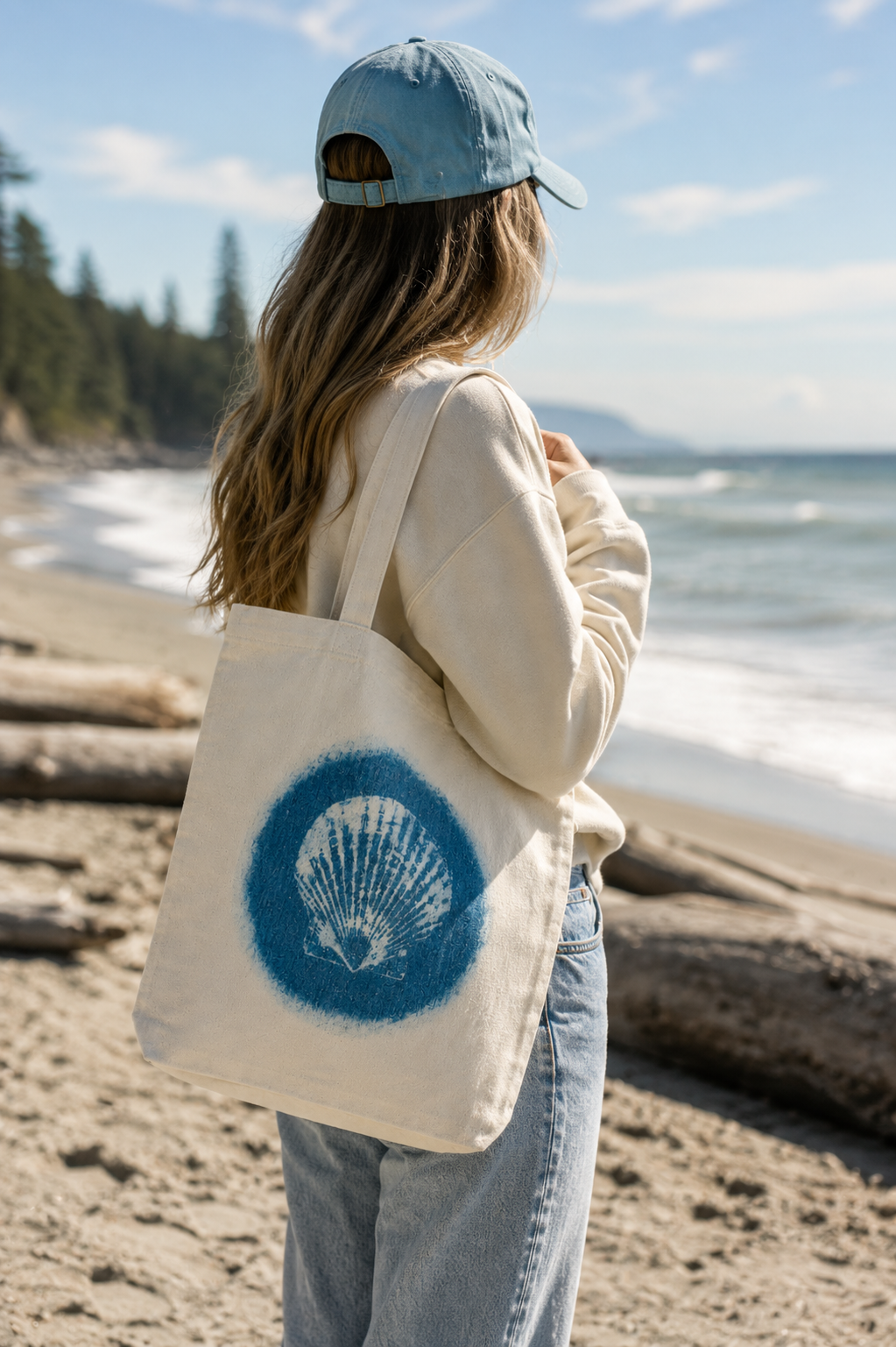 Sea Shell Cyanotype Tote
