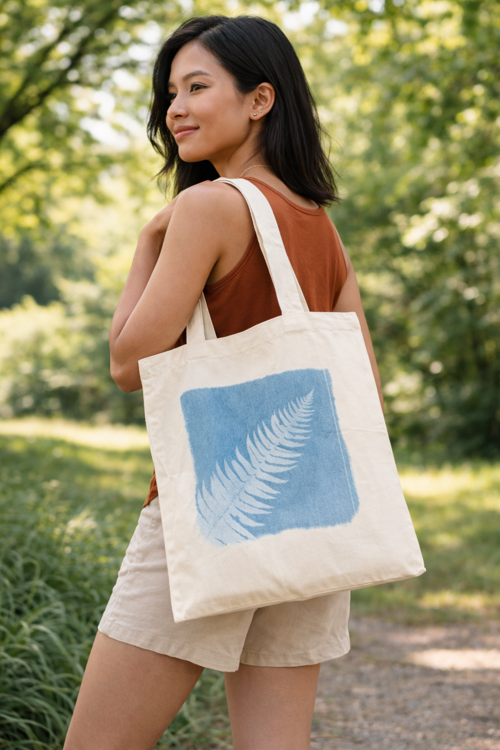 Vancouver Island Fern Cyanotype Tote Bag